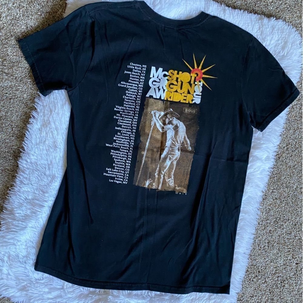 McGraw Shot‎ Gun Rider Tour T-shirt Concert Black Short Sleeve Size Medium